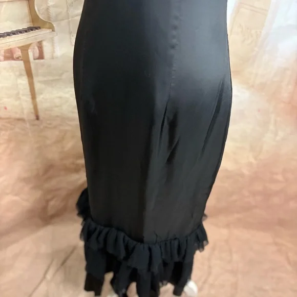 NEW BROCK Quirinale Woven Dress Black Ruffle Midi Dress - Picture 9 of 16